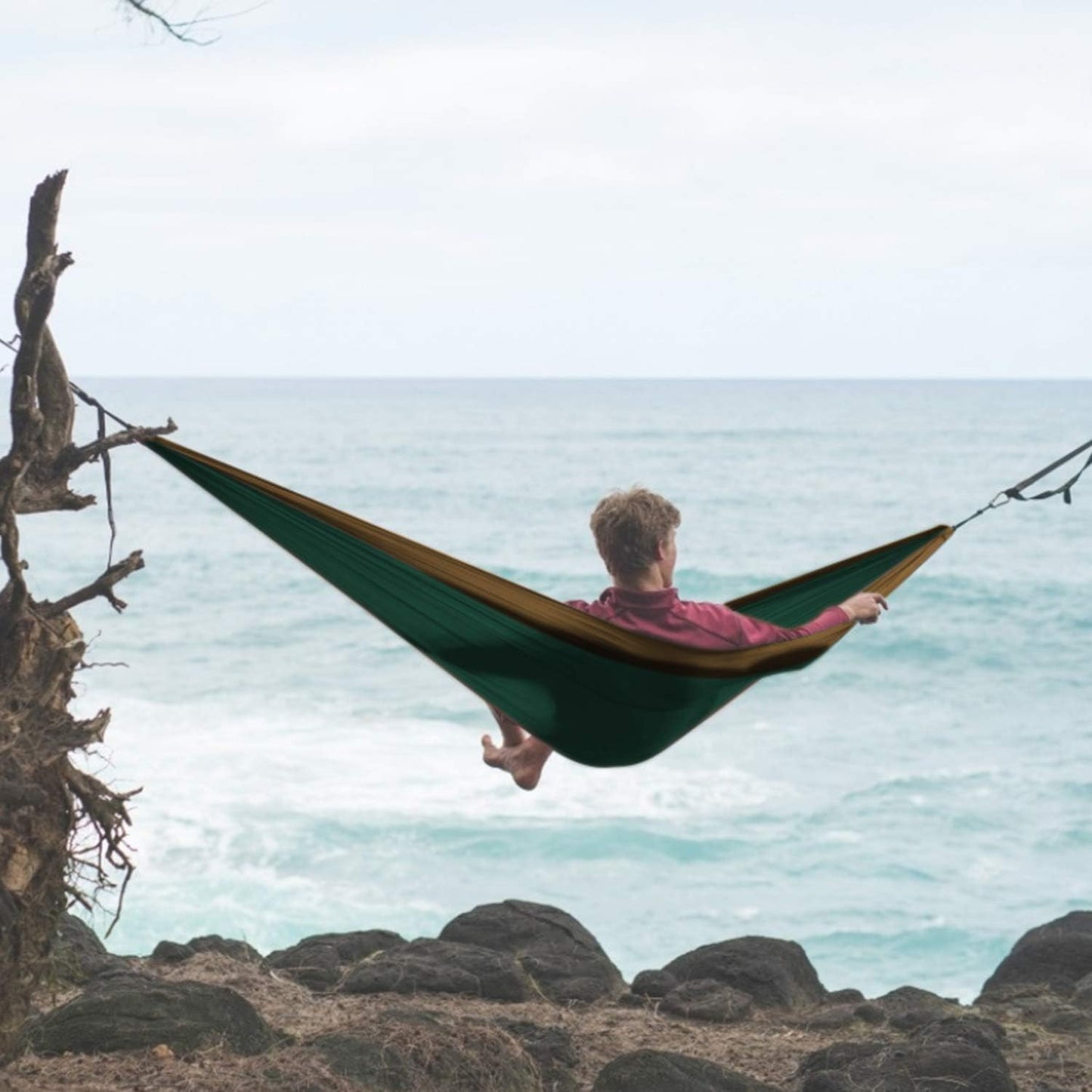 "Ultimate Portable Double Hammock - Your Perfect Companion for Hiking, Camping, Backpacking, Travel, Yard, and Beach Adventures!"