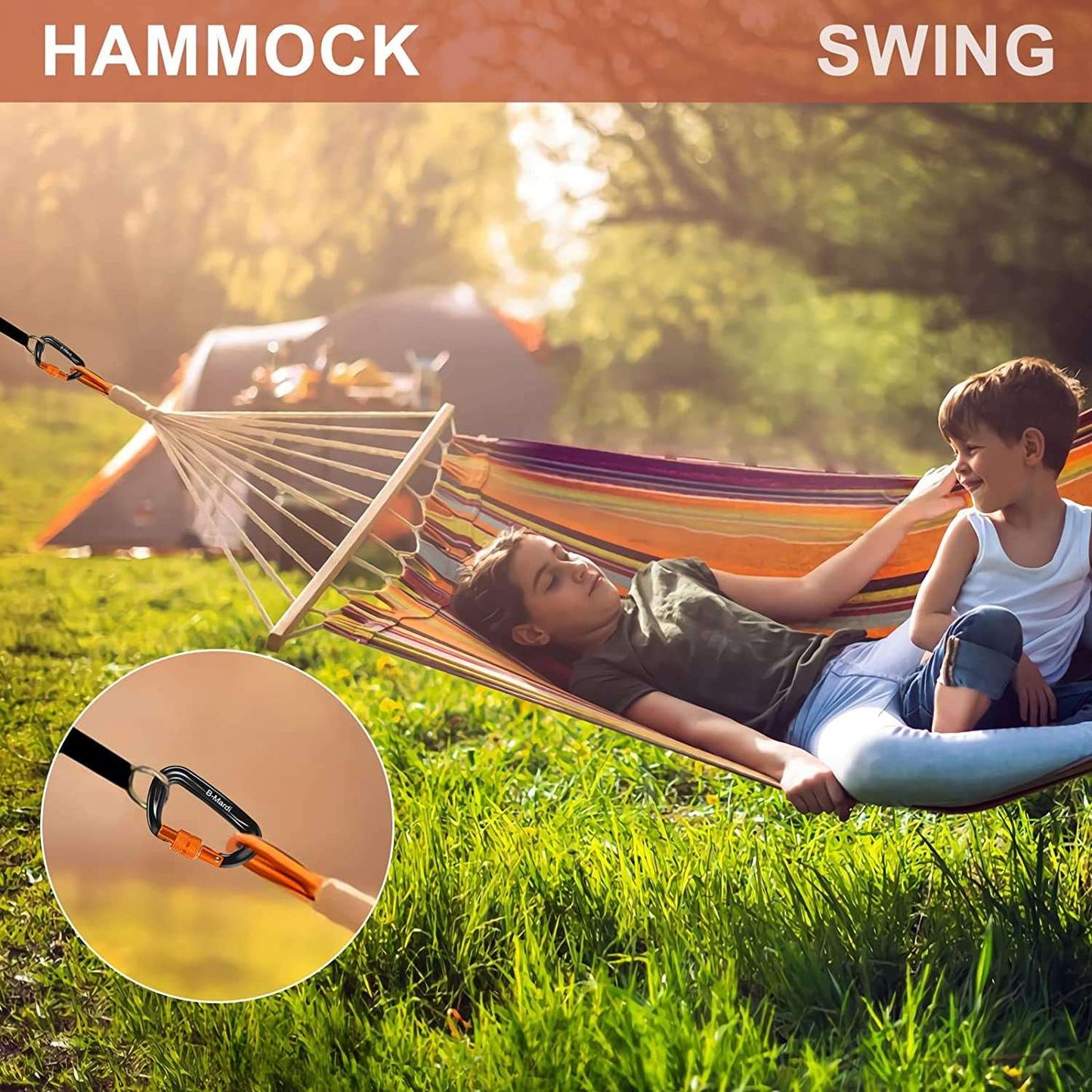"Ultra-Durable Locking Carabiner Clips - Supports 2697 Lbs - Perfect for Hammocks, Keychains, and More!"