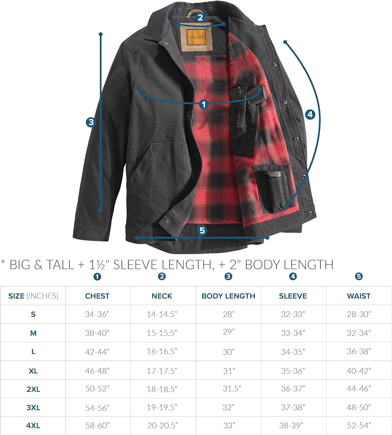 "Ultimate Men'S Concealed Carry Shirt Jacket - Premium Canvas, Tactical Conceal Carry Pockets"