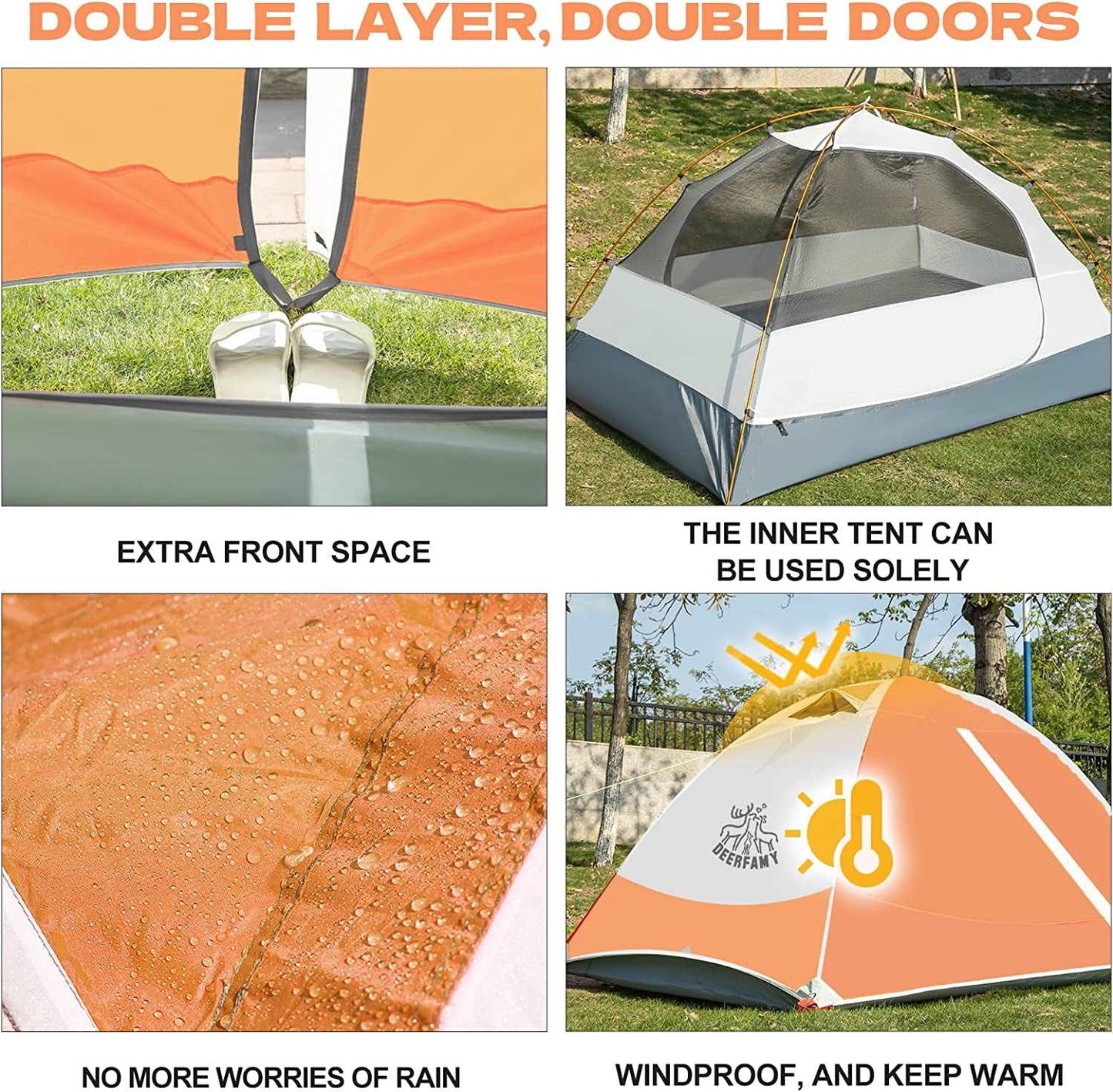 "Ultimate Adventure Tent: Waterproof, Spacious, and Lightweight for 3-4 People - Perfect for Camping, Hiking, and Beach Trips!"