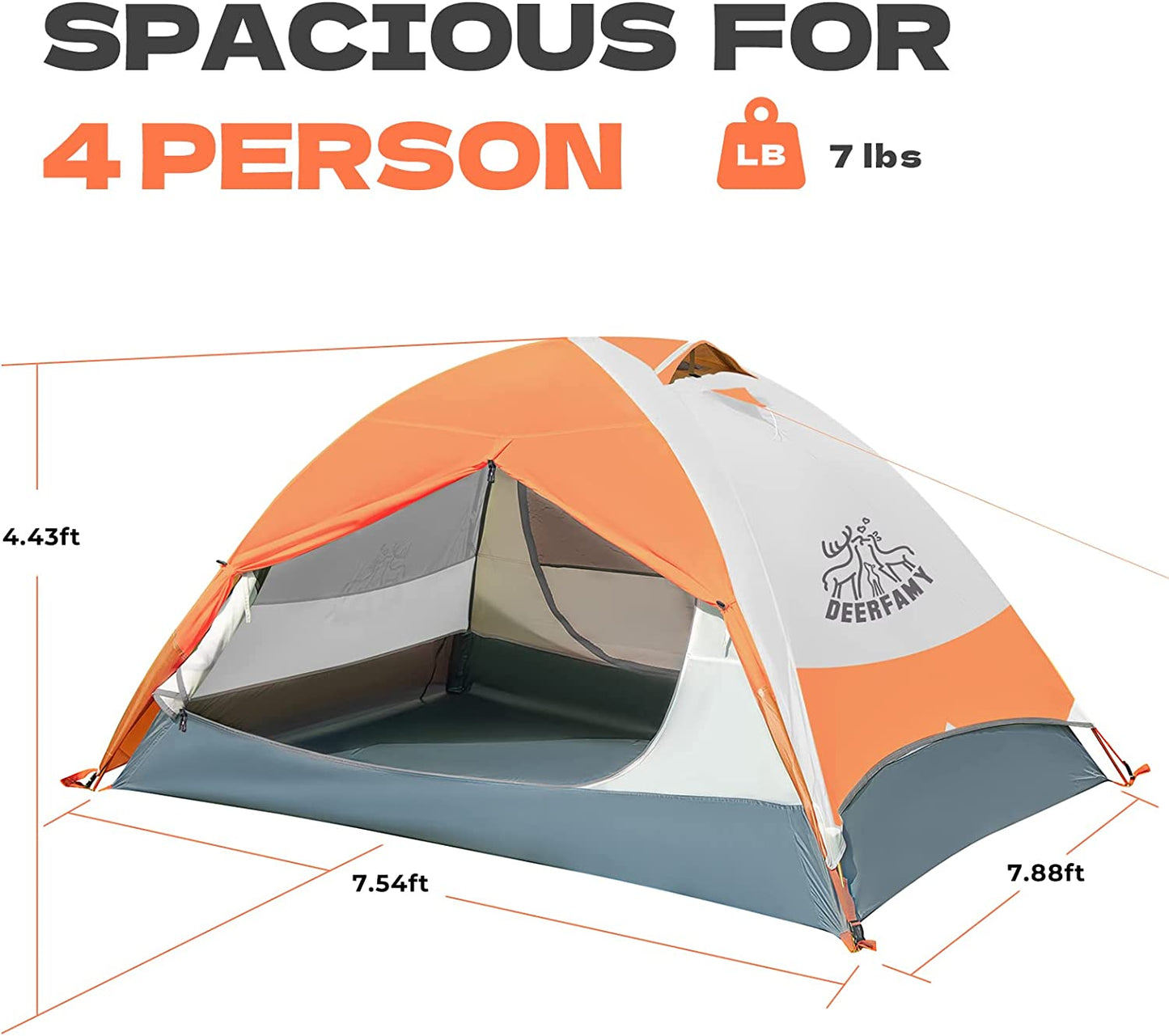 "Ultimate Adventure Tent: Waterproof, Spacious, and Lightweight for 3-4 People - Perfect for Camping, Hiking, and Beach Trips!"