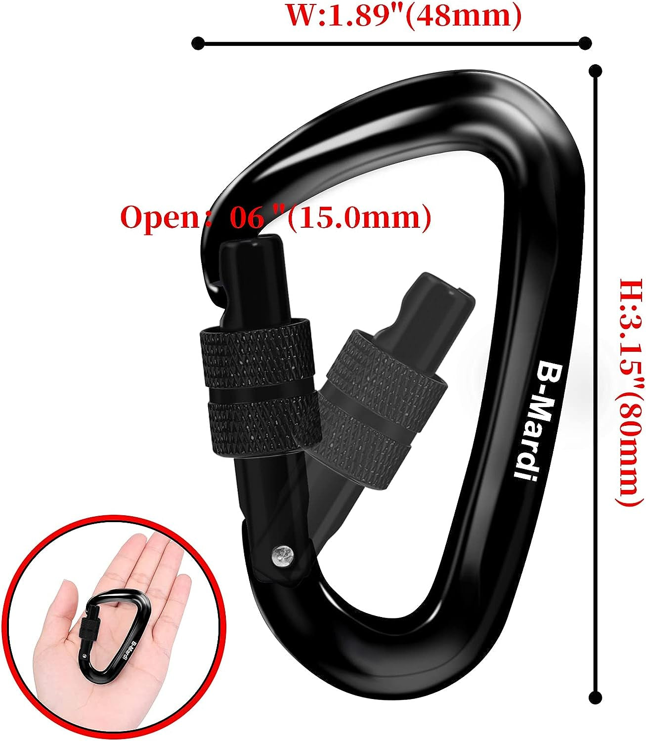 "Ultra-Durable Locking Carabiner Clips - Supports 2697 Lbs - Perfect for Hammocks, Keychains, and More!"