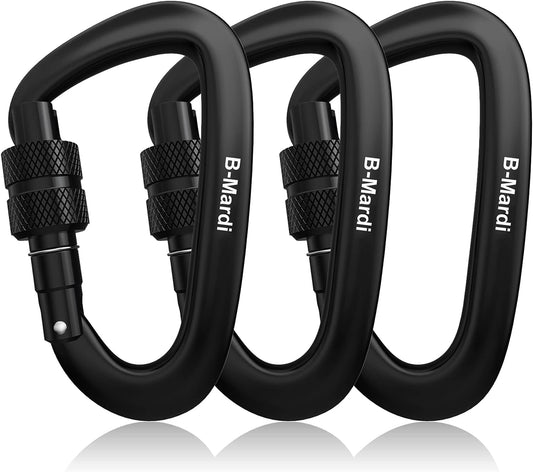 "Ultra-Durable Locking Carabiner Clips - Supports 2697 Lbs - Perfect for Hammocks, Keychains, and More!"