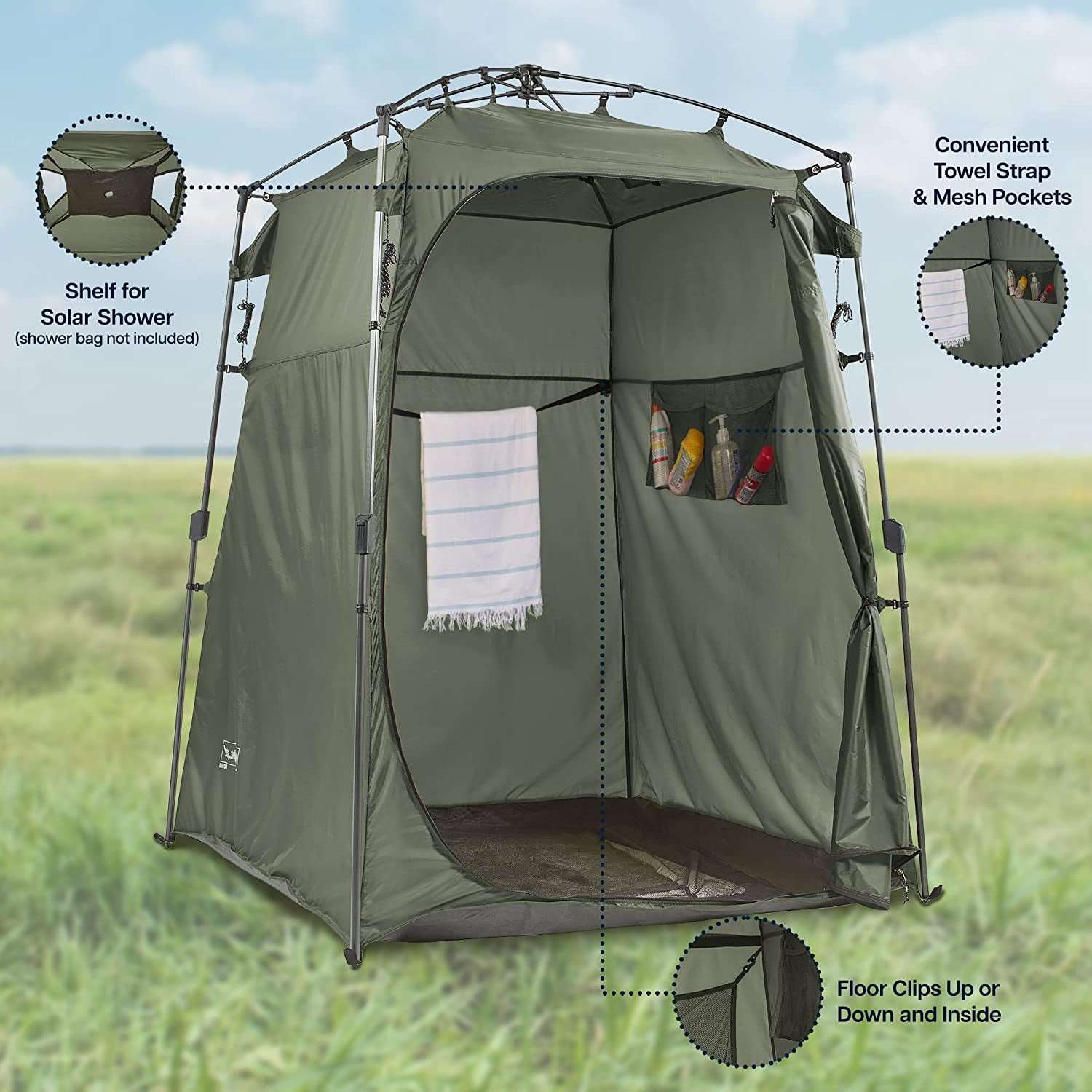 "Ultimate Outdoor Privacy Solution: 3-In-1 Pop-Up Tent for Changing, Showering, and Bathroom Needs - Perfect for Camping and Outdoor Adventures!"