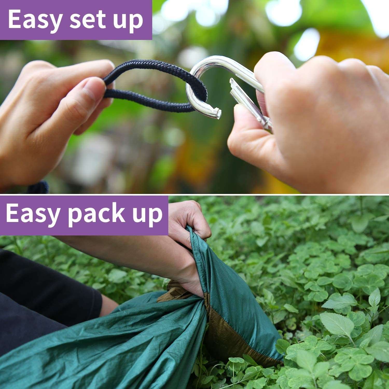 "Ultimate Portable Double Hammock - Your Perfect Companion for Hiking, Camping, Backpacking, Travel, Yard, and Beach Adventures!"