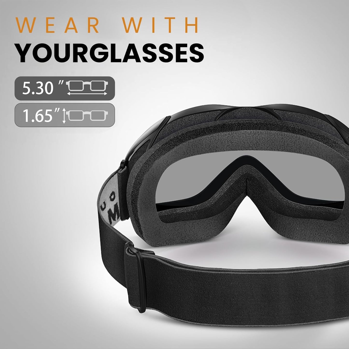 "Ultimate OTG Ski Goggles - Stylish over Glasses Ski/Snowboard Goggles for All - Maximum UV Protection"