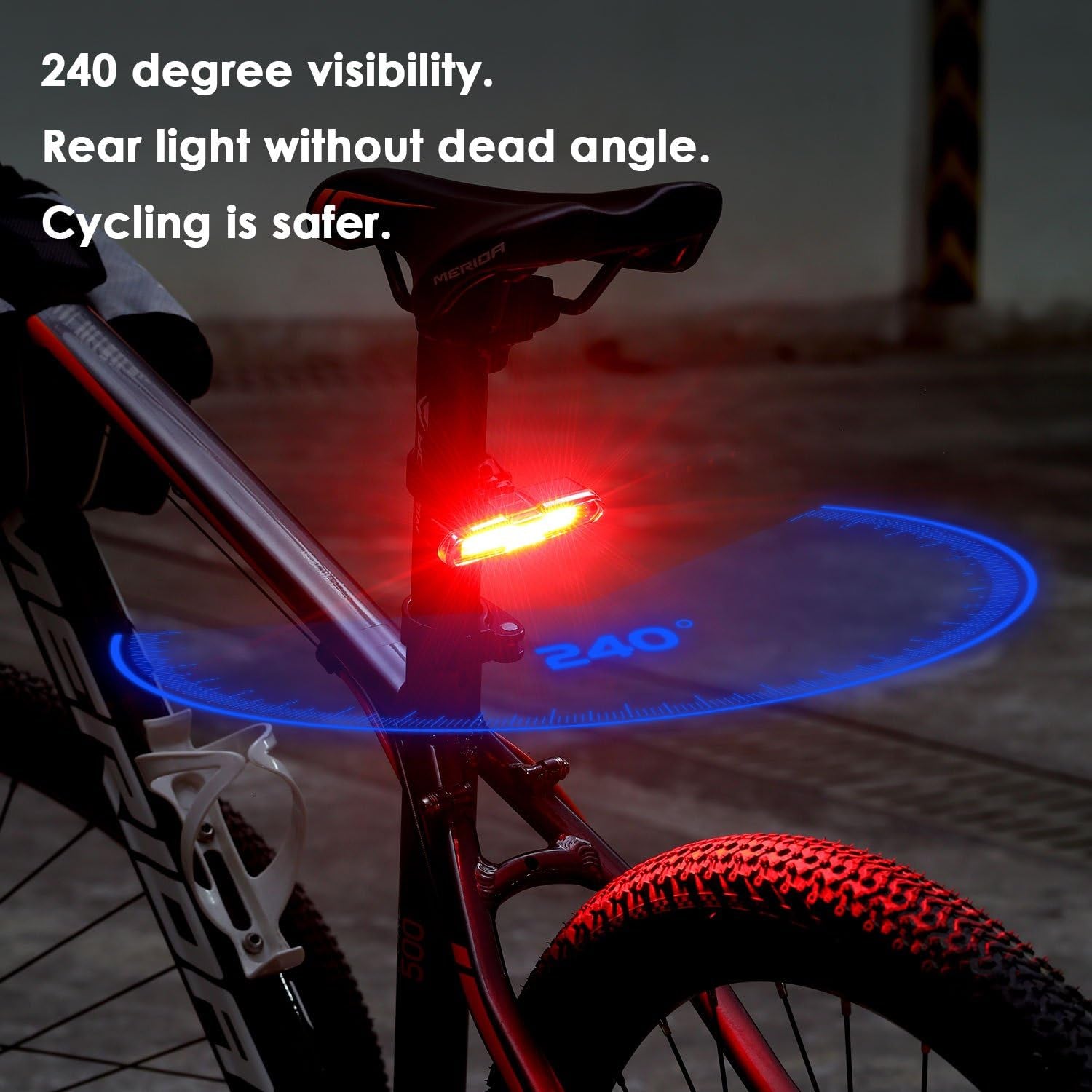 "Ride with Confidence: Ultra-Bright Bike Tail Light with Rechargeable Battery - 168 Lumens, 5 Modes, Waterproof - Enhance Safety for Road, Mountain, and Night Riding"