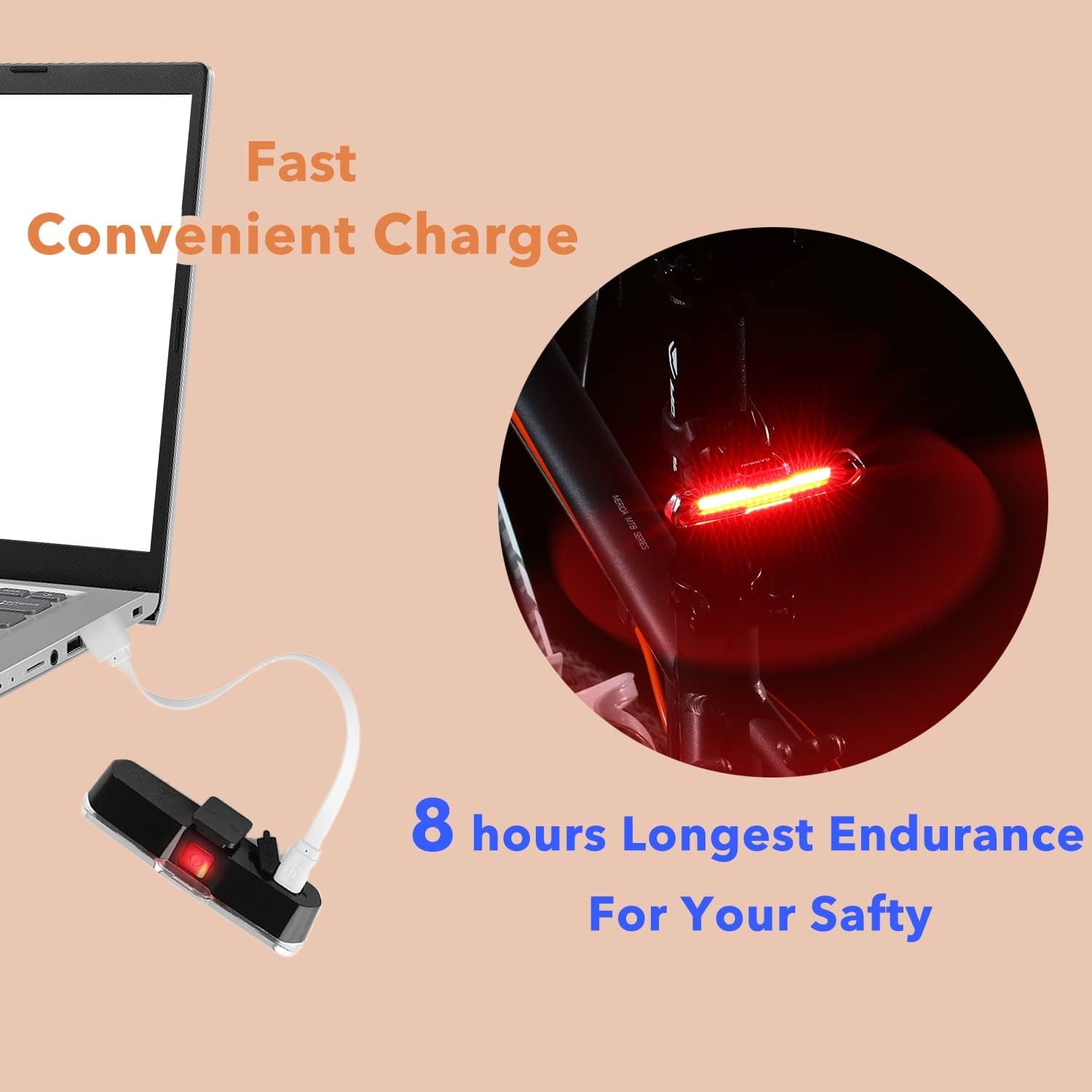 "Ride with Confidence: Ultra-Bright Bike Tail Light with Rechargeable Battery - 168 Lumens, 5 Modes, Waterproof - Enhance Safety for Road, Mountain, and Night Riding"