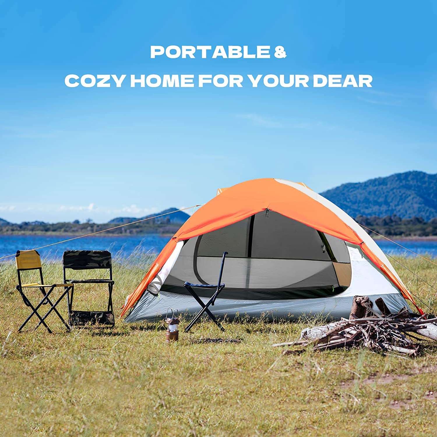 "Ultimate Adventure Tent: Waterproof, Spacious, and Lightweight for 3-4 People - Perfect for Camping, Hiking, and Beach Trips!"